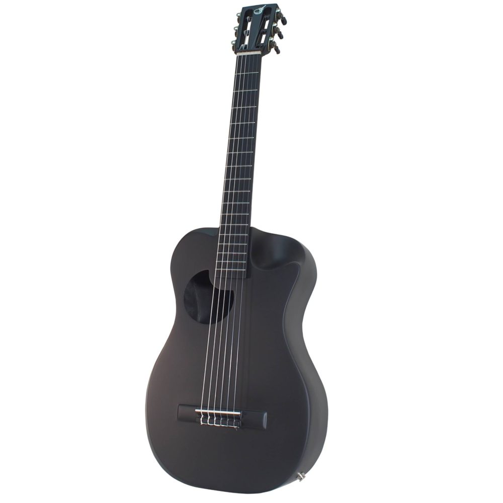 Black Matte Carbon Fiber Crossover Classical Travel Guitar- OC660M