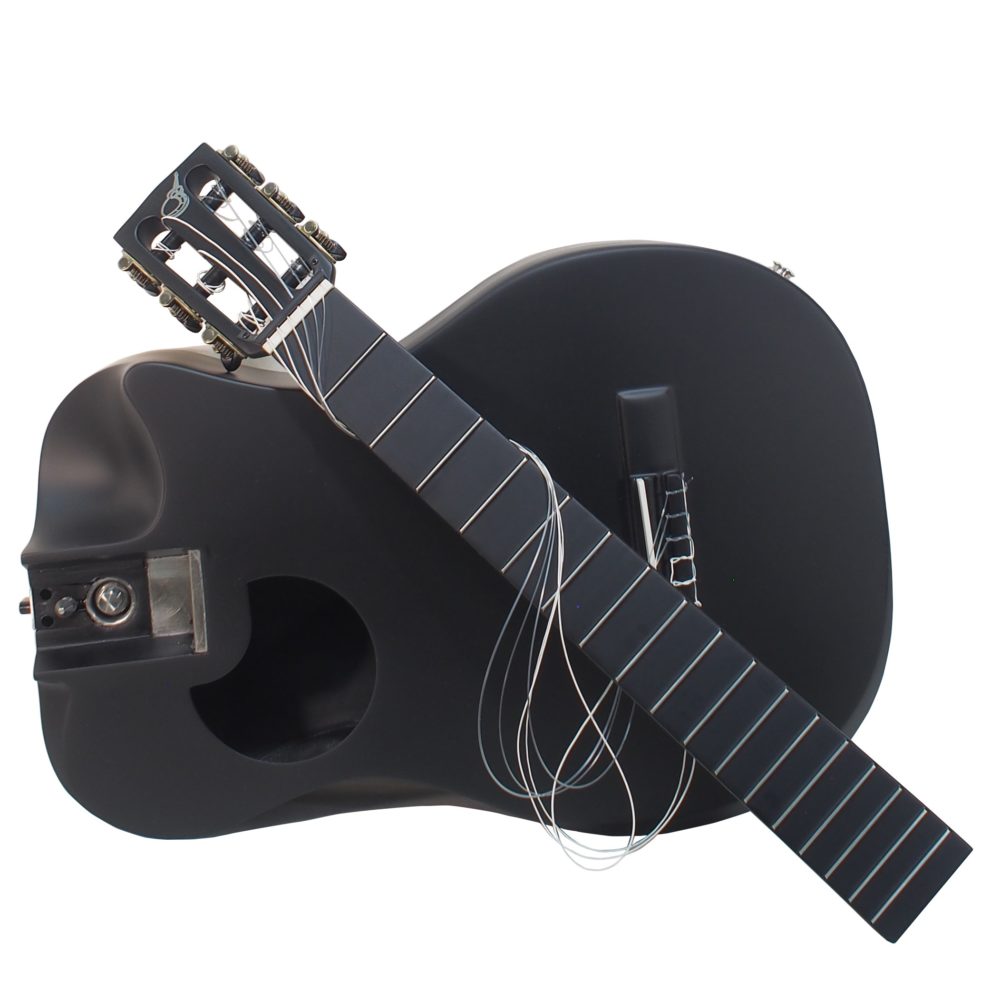 Black Matte Carbon Fiber Crossover Classical Travel Guitar- OC660M