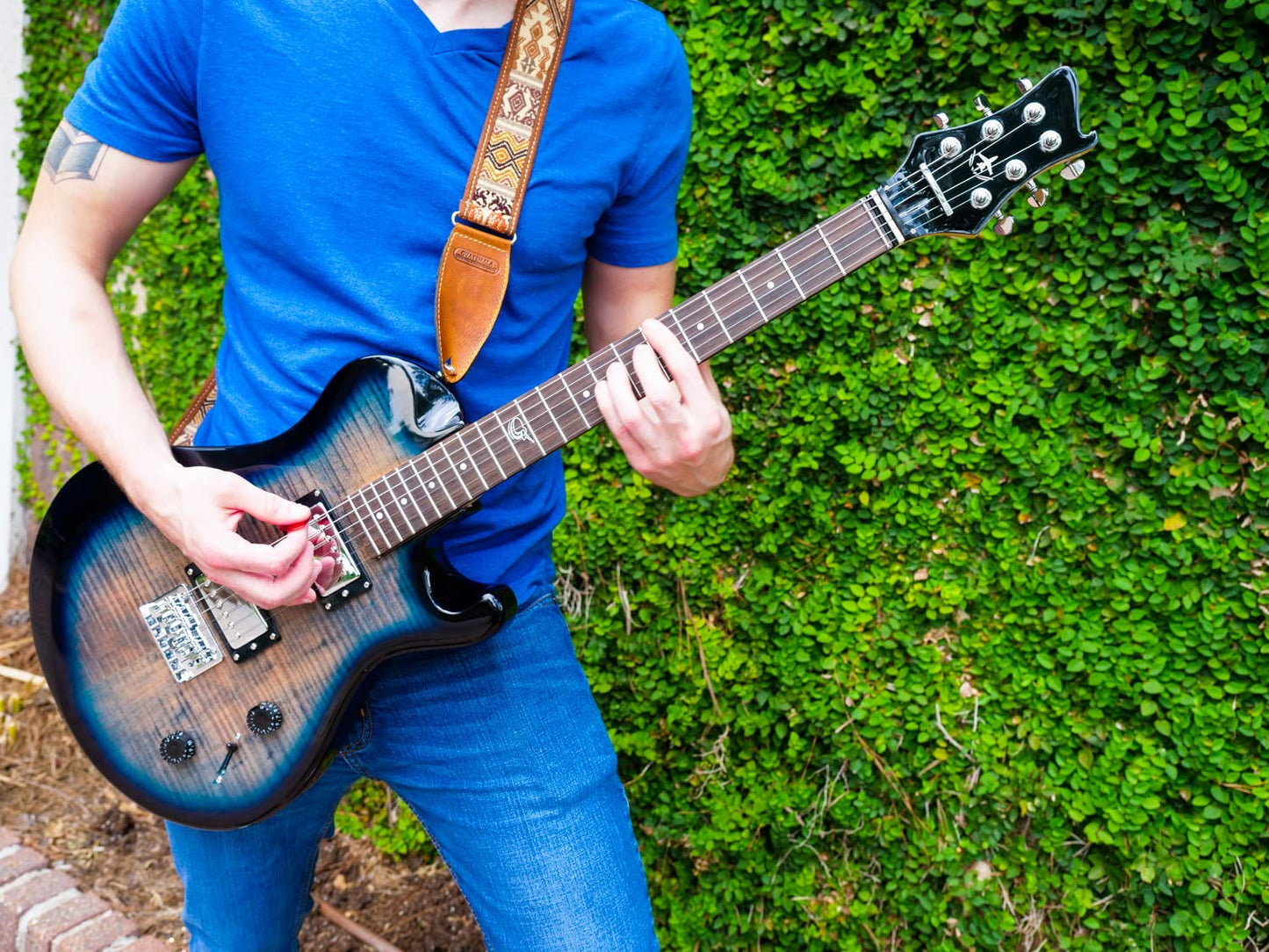 Overhead Electric Faded Blue Travel Guitar - OE990BL