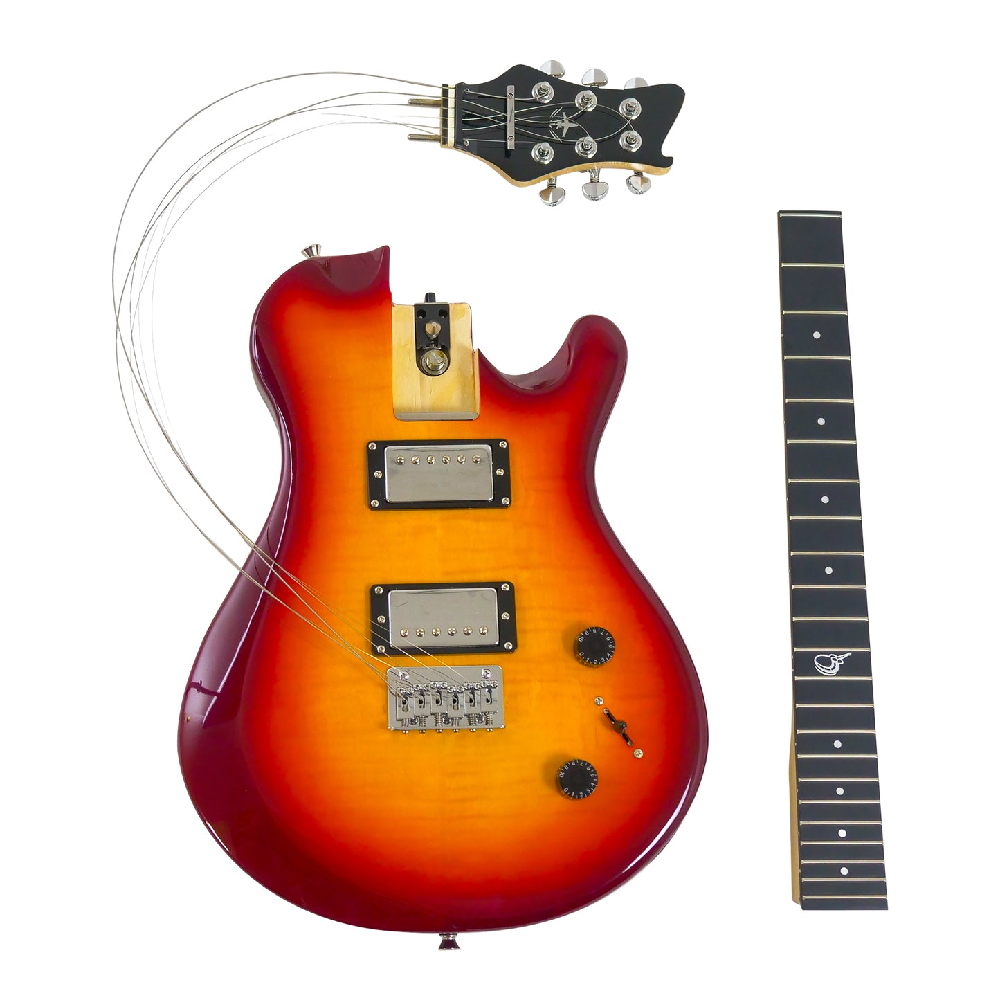 Overhead Electric Cherry Sunburst Travel Guitar - OE990CB