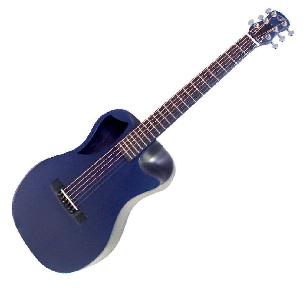 Blue Top Matte Carbon Travel Guitar - OF660B1M