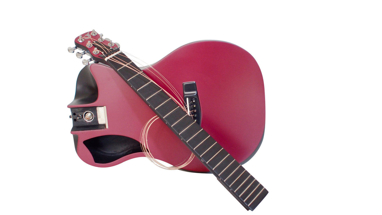Burgundy Top Matte Carbon Travel Guitar - OF660R1M