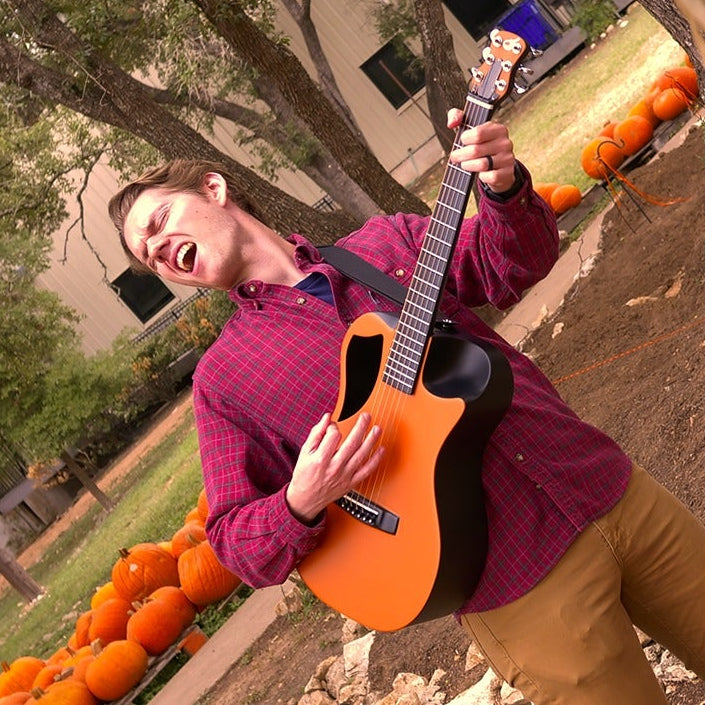 Orange Top Matte Carbon Travel Guitar- OF660O1M