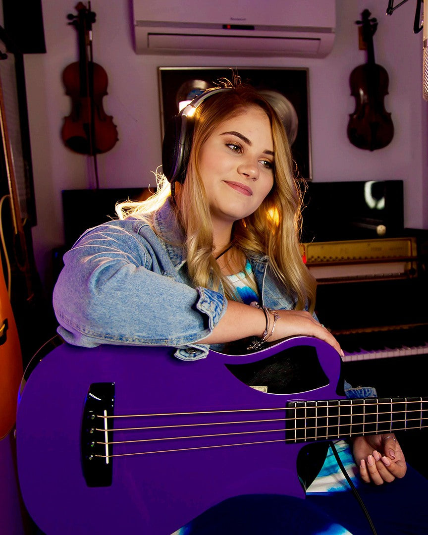 Carbon Fiber Electric Purple Top Travel Bass – OB660P1