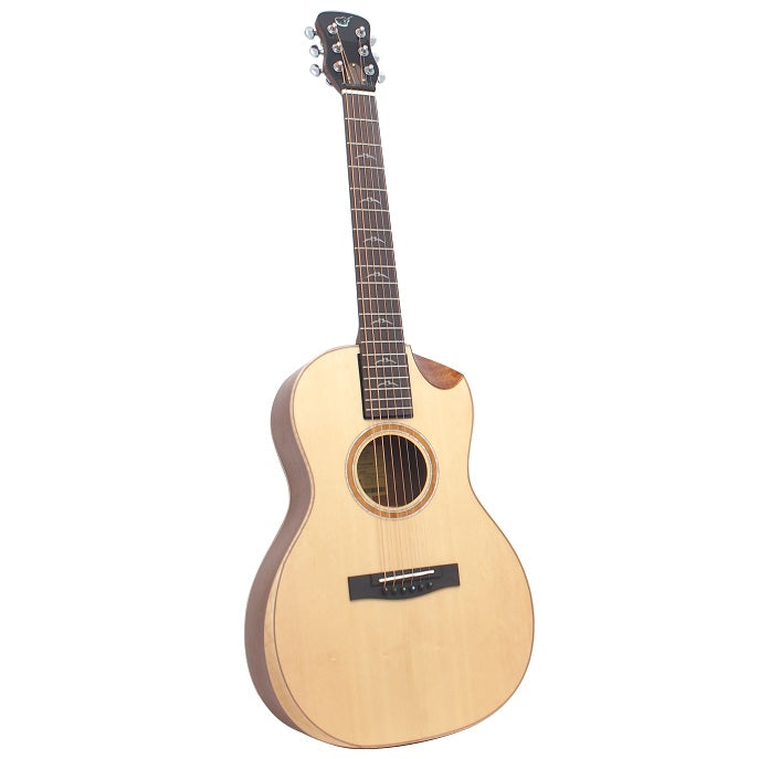 Solid Sitka / Solid African Mahogany Parlor Travel Guitar - FP412-13C