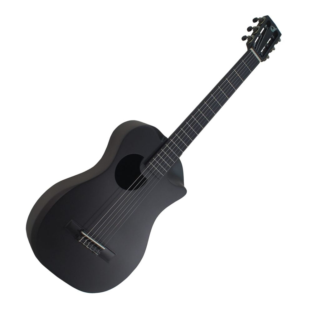 Black Matte Carbon Fiber Crossover Classical Travel Guitar- OC660M