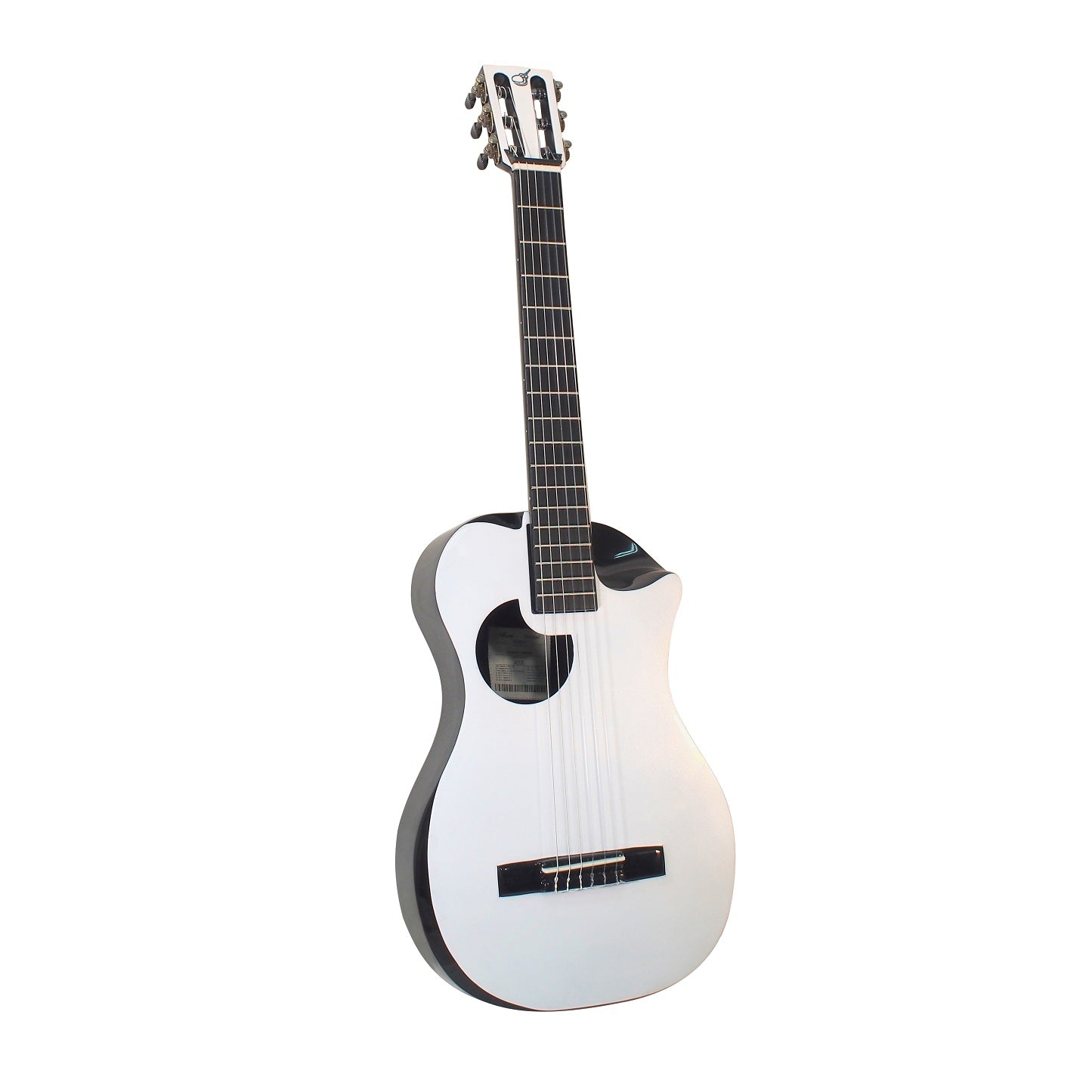 Gloss White Top Carbon Fiber Crossover Classical Travel Guitar- OC660W1