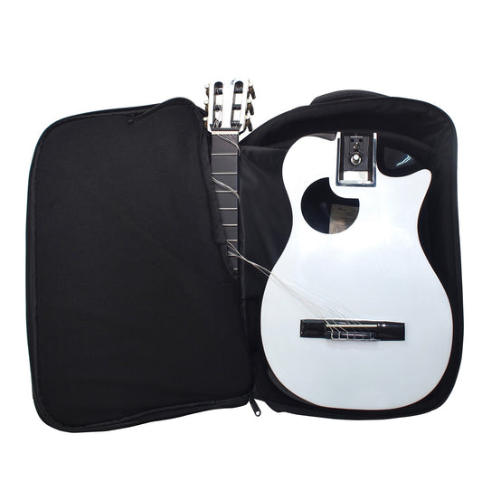 Gloss White Top Carbon Fiber Crossover Classical Travel Guitar- OC660W1