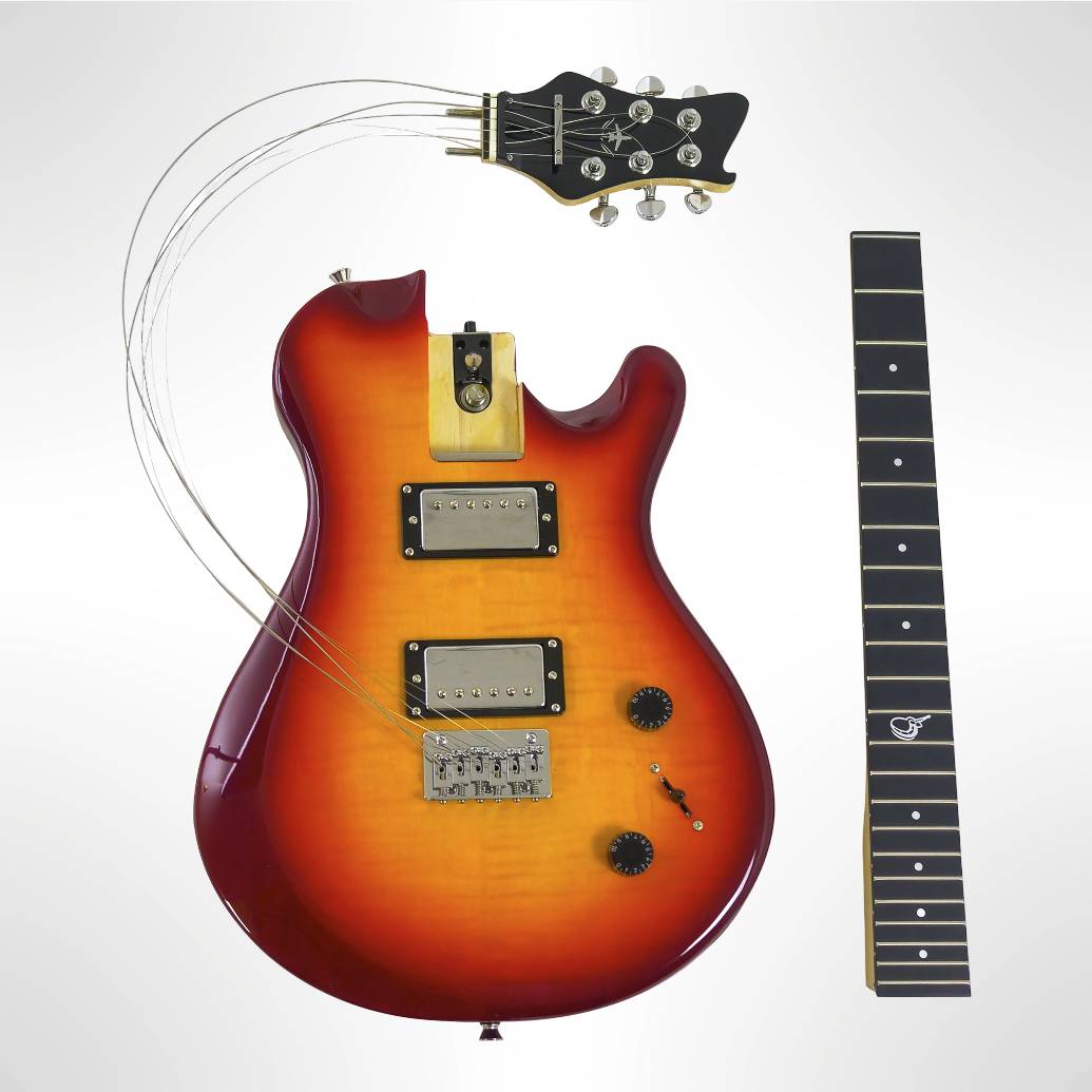 Overhead Electric Cherry Sunburst Travel Guitar - OE990CB