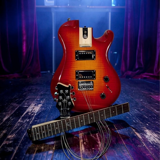 Overhead Electric Cherry Sunburst Travel Guitar - OE990CB