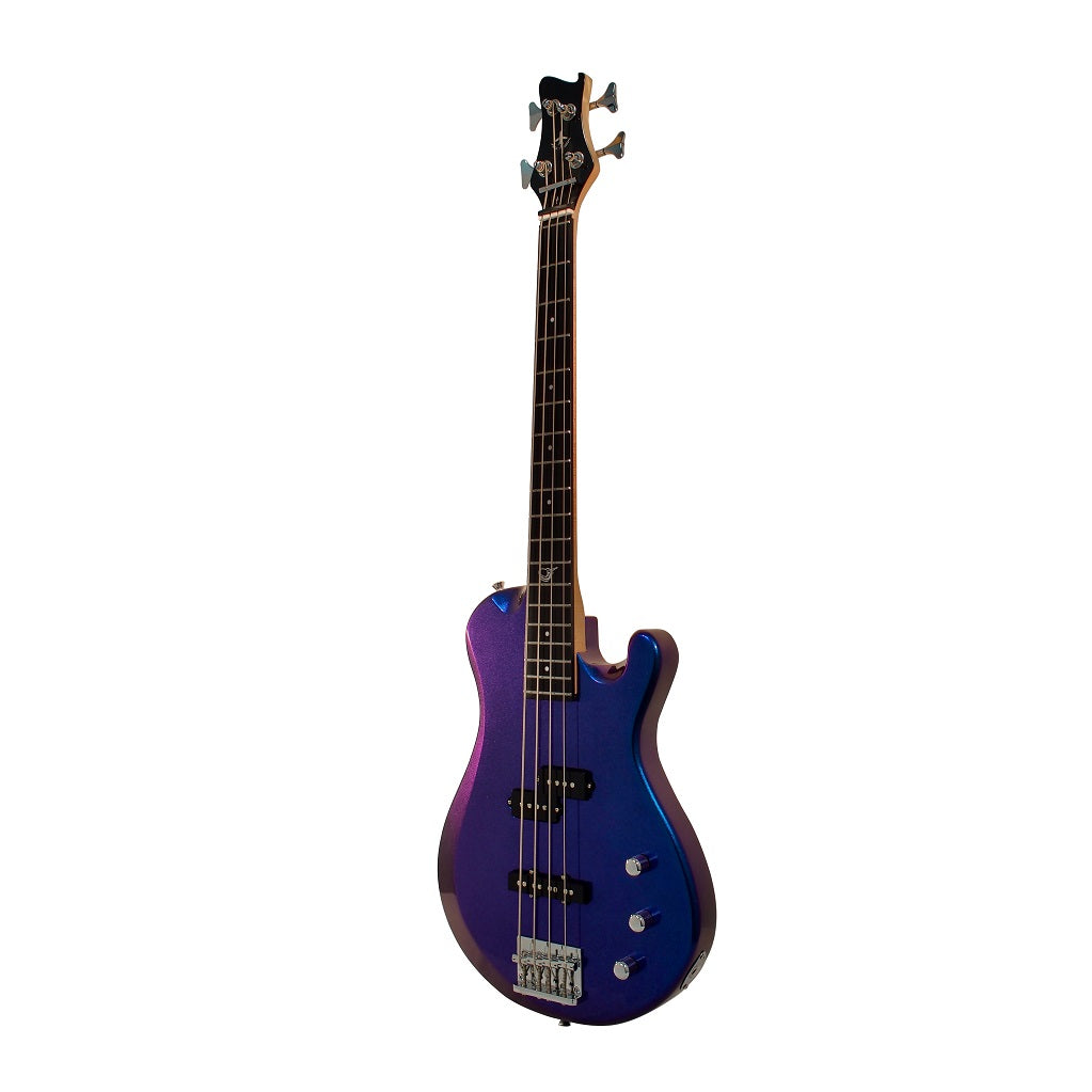 Overhead Electric Blue Purple Color-Shift Travel Bass Guitar - OEB990BP