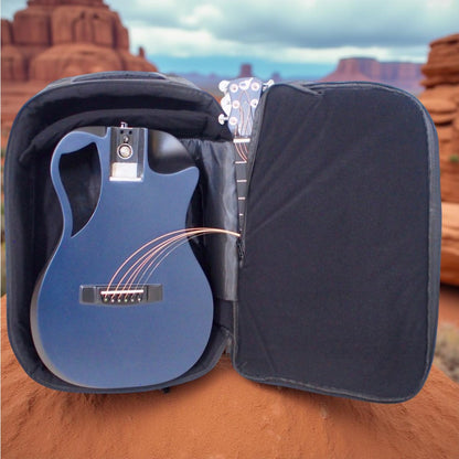 Blue Top Matte Carbon Travel Guitar - OF660B1M