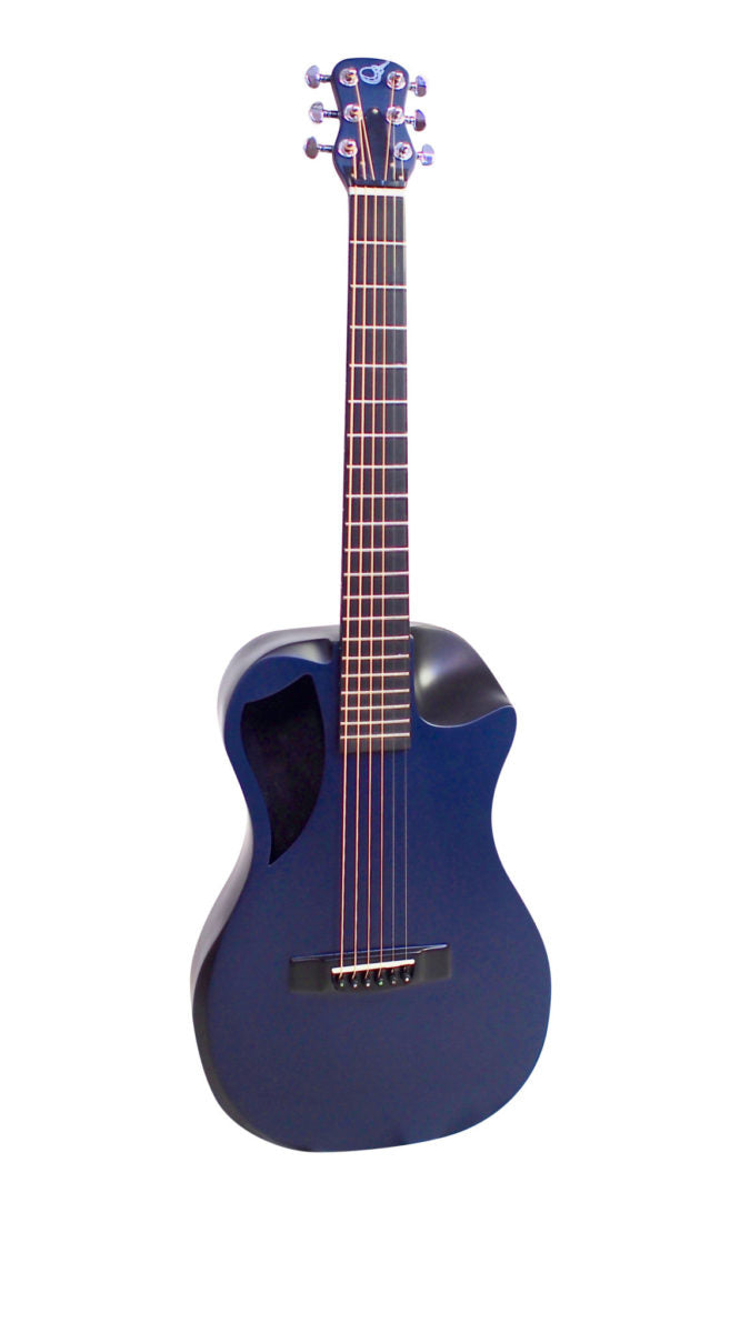 Blue Top Matte Carbon Travel Guitar - OF660B1M