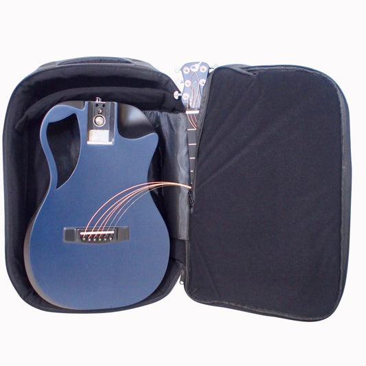 Blue Top Matte Carbon Travel Guitar - OF660B1M
