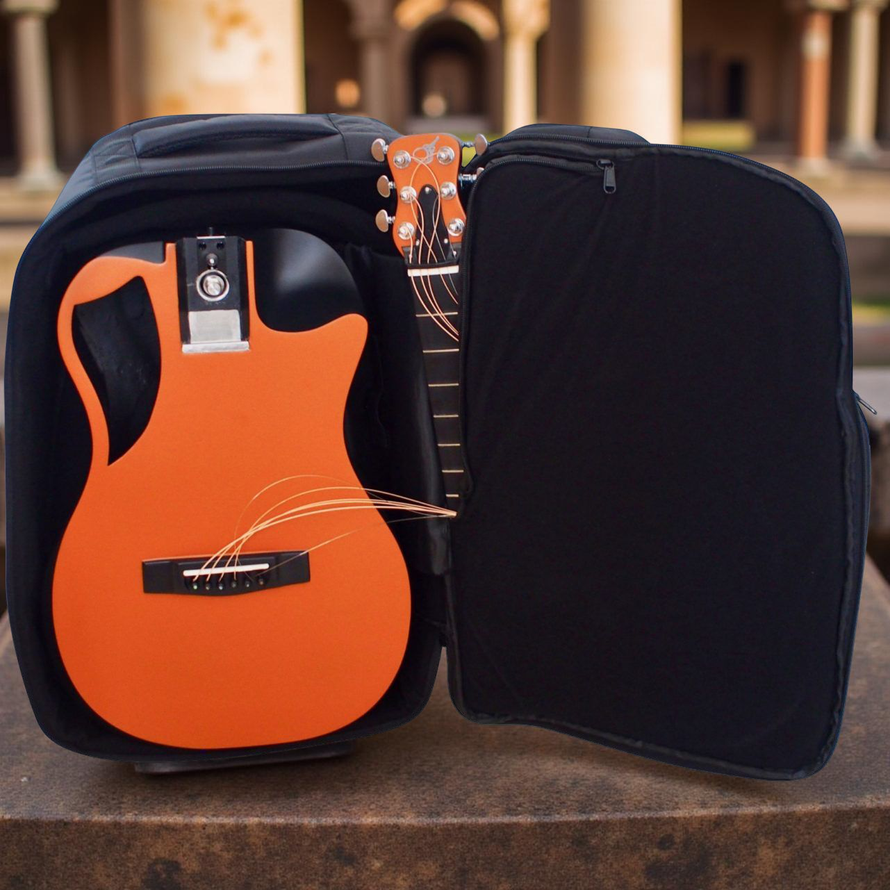 Orange Top Matte Carbon Travel Guitar- OF660O1M