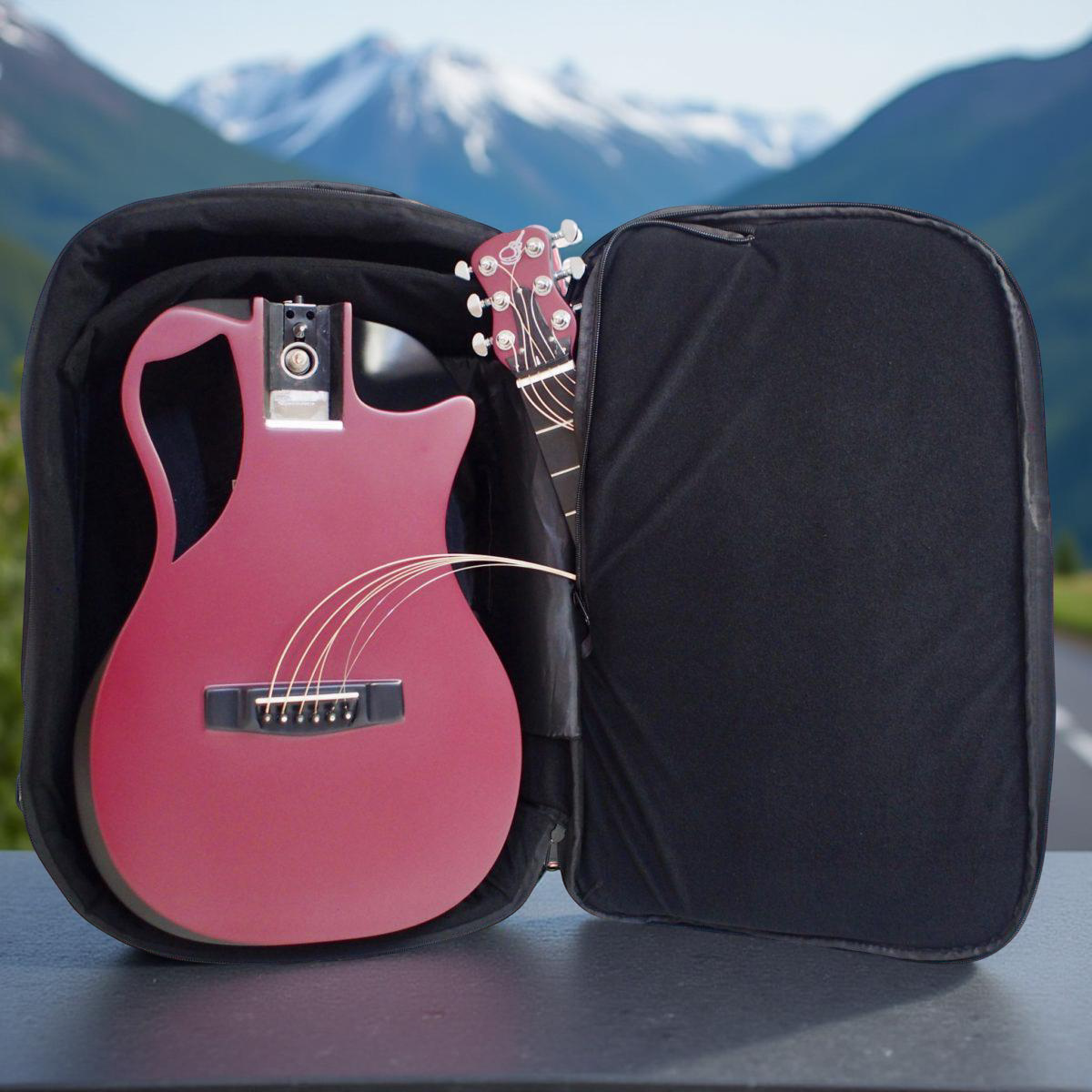 Burgundy Top Matte Carbon Travel Guitar - OF660R1M